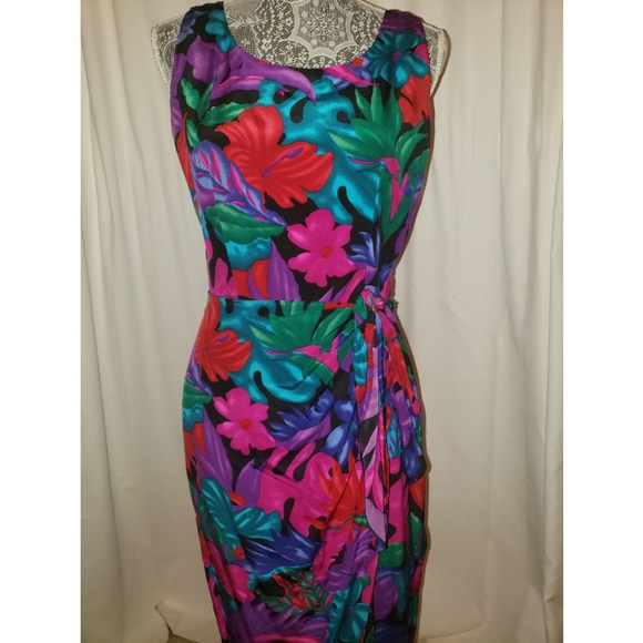 Spenser Jeremy Dresses & Skirts - Vintage 90s Spenser Jeremy Tropical Print Maxi 6 S